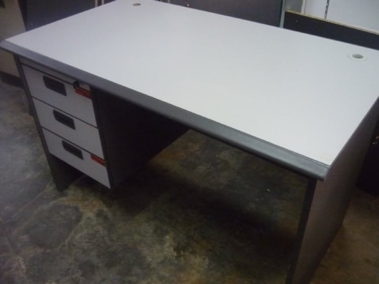 Used Office Furniture-4Ft Office Standard Table Bulit in Drawer