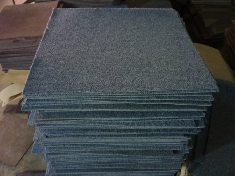 Plain Blue Heavy Duty Square Office Carpet-50Cm*50CM