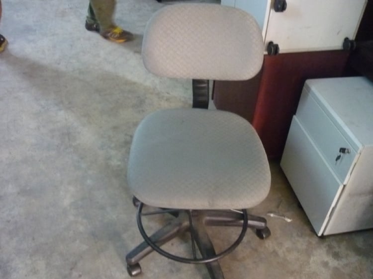 Grey Roller Office Chair with Foot Support