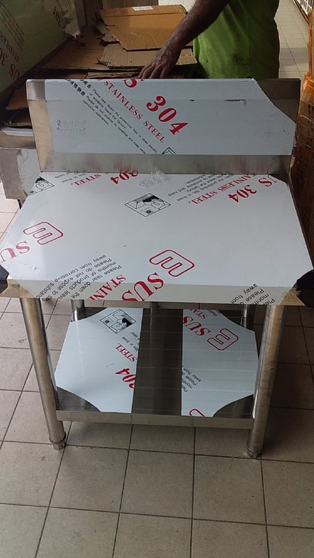 2.5FT Lower 2 Level Stainless Steel Table wt Back Support