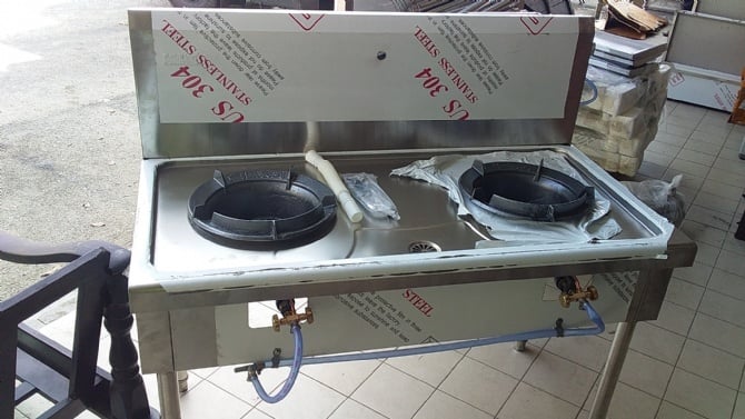 Stainless Steel High Pressure Double Gas Stove
