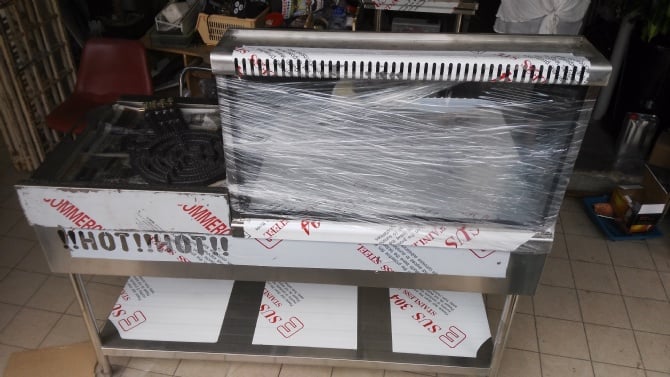 5FT Stainless Steel Gas Steel Plate Roti Planta Stall