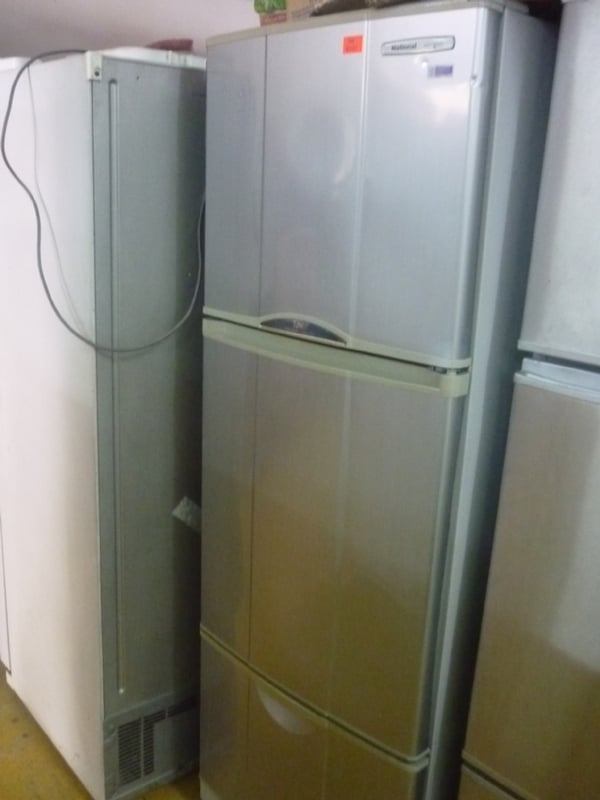 Used National 3 Doors Silver Refrigerator